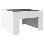 vidaXL Table basse avec LED infini blanc 50x50x30 cm