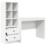 vidaXL Bureau avec tiroir 2 Pièces Blanc