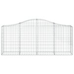 vidaXL Paniers à gabions arqués 2 Pièces 200x30x80/100 cm Fer galvanisé