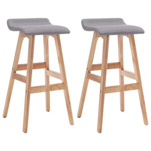 vidaXL Tabourets de bar lot de 2 gris clair tissu