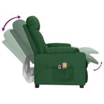 vidaXL Fauteuil électrique de massage Vert foncé Tissu