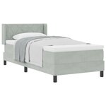 Lit Box Spring vidaXL avec Matelas Gris clair 100x200 cm Velours