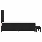 vidaXL Lit à ressorts avec matelas et banc noir 100x200 cm en tissu