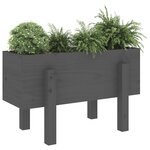 vidaXL Jardinière gris 62x30x38 cm bois massif de pin