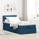 vidaXL Lit ottoman avec matelas bleu 100x200 cm tissu