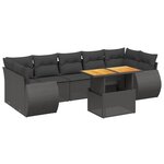 vidaXL Salon de jardin 8 Pièces avec coussins noir résine tressée