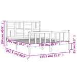 vidaXL Cadre de lit sans matelas blanc bois de pin massif