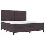 vidaXL Lit à ressorts avec matelas Marron foncé 200 x 200 cm tissu