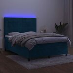 vidaXL Sommier à lattes de lit matelas et LED Bleu foncé 140x200 cm