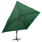 vidaXL Parasol déporté avec double toit vert 400x300 cm