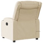 vidaXL Fauteuil de massage inclinable Crème Tissu