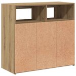 vidaXL Buffet avec lumières LED chêne artisanal bois d'ingénierie