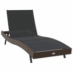 vidaXL Chaise longue 70 x 197 x 82 cm Rattan synthétique  métal