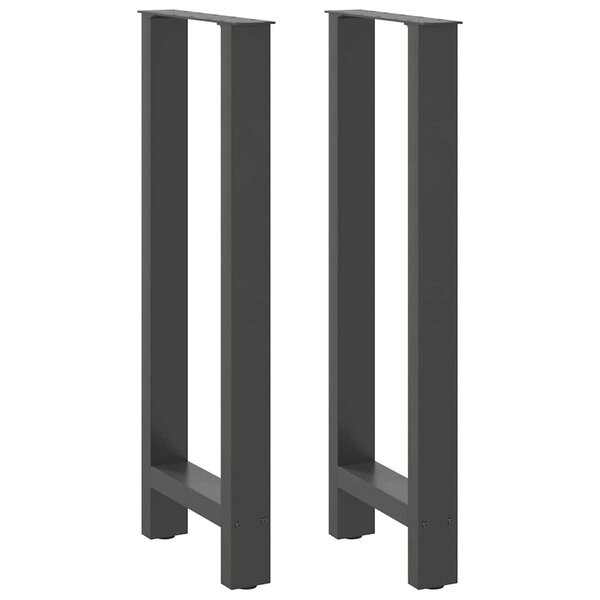 vidaXL Pieds de table de bar Anthracite 2 pièces 40 x (100-101) cm Acier