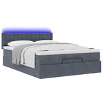 vidaXL Cadre de lit ottoman avec matelas gris foncé 140x190 cm velours