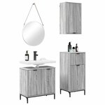 vidaXL Ensemble de mobilier de salle de bain 3 Pièces Sonoma gris