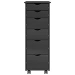 vidaXL Cabinet roulant Gris 34 x 39 x 93 5 cm Bois de Pin Massif