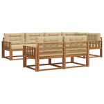 vidaXL Ensemble de canapés d'extérieur 8 pc Naturel et Beige