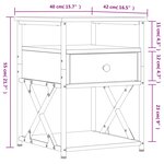 vidaXL Tables de chevet 2 Pièces noir 40x42x55 cm bois d’ingénierie
