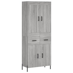vidaXL Buffet haut Sonoma gris 69 5x34x180 cm Bois d'ingénierie
