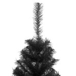 vidaXL Sapin de Noël artificiel avec support noir 150 cm PVC