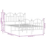vidaXL Cadre de lit métal sans matelas et pied de lit blanc 120x200 cm