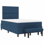 vidaXL Lit à ressorts avec matelas Bleu 120 x 200 cm tissu