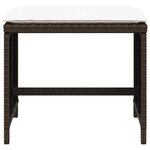 vidaXL Tabourets de jardin et coussins lot de 4 marron résine tressée