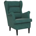 vidaXL Fauteuil vert foncé velours
