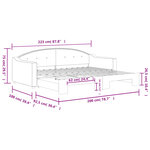 vidaXL Lit de jour avec lit gigogne noir 90x200 cm tissu