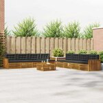 vidaXL Ensemble de canapés d'extérieur 9 Pièces Naturel et Anthracite