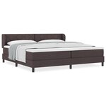 Lit Box Spring vidaXL avec Matelas Marron Foncé 200x200 cm Tissu