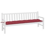 vidaXL Coussin de banc de jardin rouge bordeaux 200x50x7 cm