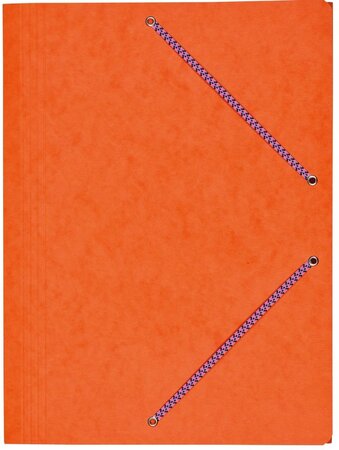 Chemise Carte Lustée 24 x 32 cm à rabats avec élastique Orange COUTAL