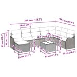vidaXL Ensemble de canapé de jardin 9 Pièces Noir 287.5 x 177.5 x 85 cm