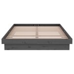 vidaXL Cadre de lit sans matelas gris bois massif