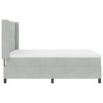Lit à sommier box avec matelas et éclairage LED gris clair 140x190 cm velours