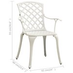 vidaXL Chaises de jardin 4 Pièces Aluminium coulé Blanc