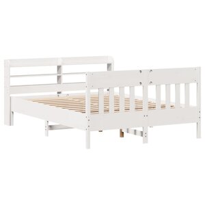 vidaXL Cadre de lit sans matelas blanc 140x200 cm bois de pin massif