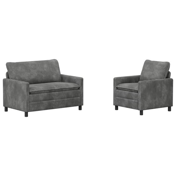 vidaXL Ensemble de Canapés 2 Pièces Gris clair Polyester