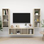 vidaXL Ensemble de meubles TV 3 Pièces Chêne sonoma Bois d'ingénierie