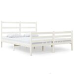 vidaXL Cadre de lit sans matelas blanc bois massif
