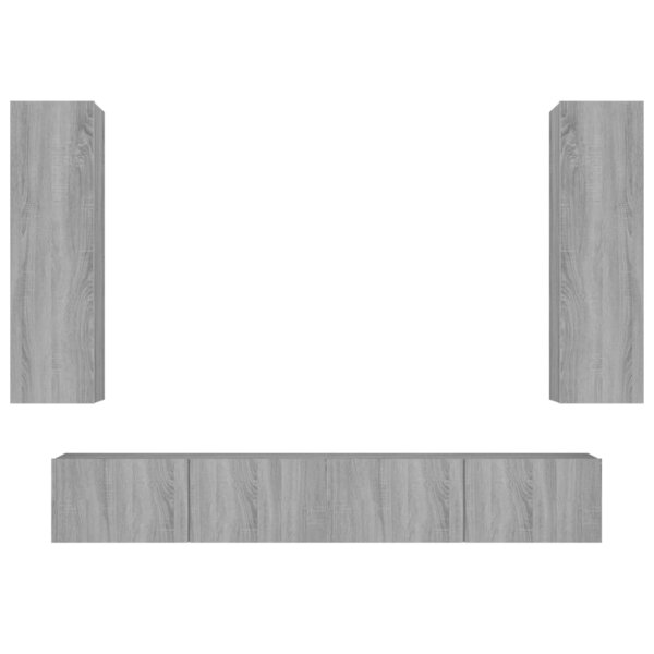 vidaXL Ensemble de meubles TV 4 Pièces Sonoma gris Bois d'ingénierie