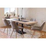 ORLANDO Table a manger a rallonge - Style industriel - Décor chene sonoma et noir - L 120-200 x P 80 x H 75 cm