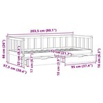 vidaXL Lit de jour et tiroirs sans matelas blanc 90x200 cm bois massif