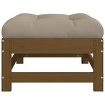 vidaXL Repose-pied de jardin et coussin marron miel bois de pin massif
