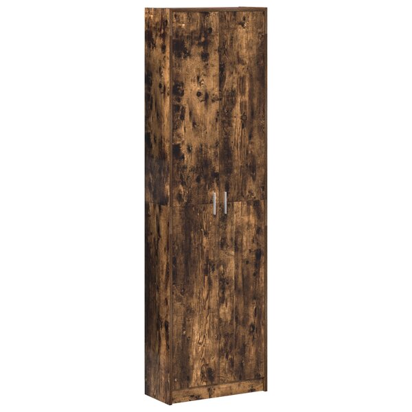 vidaXL Armoire en chêne fumé 55x25x189 cm en bois d'ingénierie