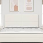vidaXL Tête de lit avec tête de lit Crème 180 cm Cuir synthétique