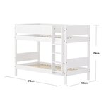 Flexa WHITE Lit superpose avec echelle droite 90 x 200 cm Barriere pleine Blanc