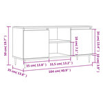 vidaXL Meuble TV blanc 104x35x50 cm bois d'ingénierie